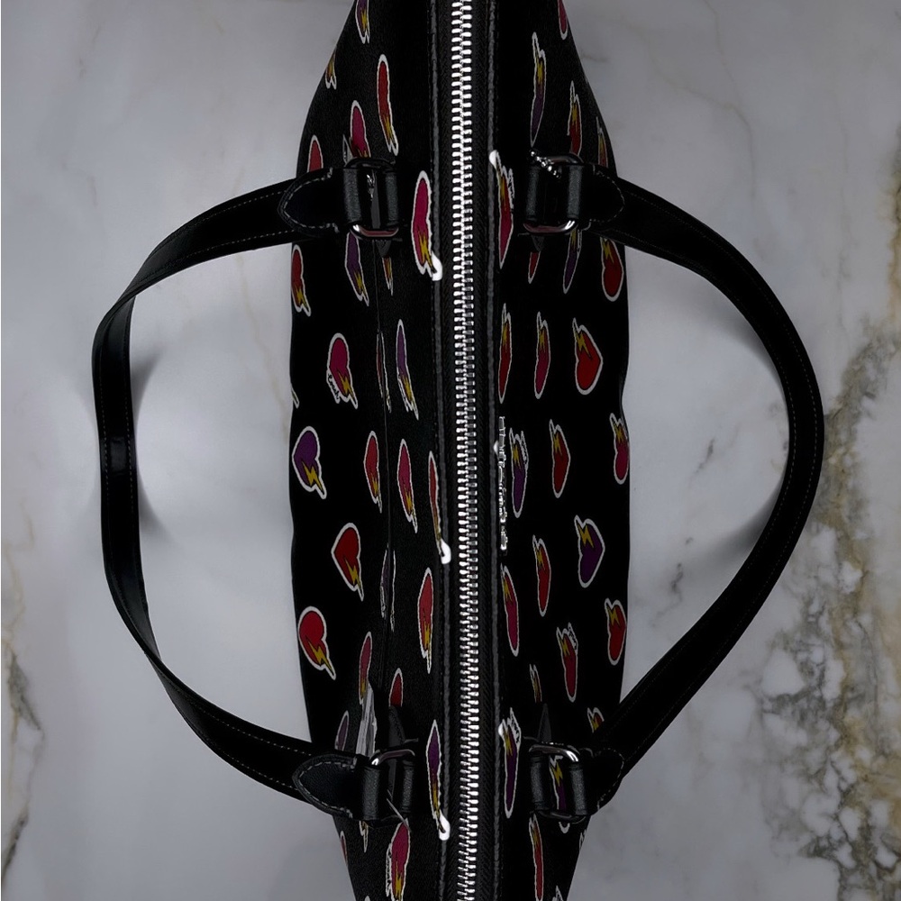 Coach Black Tote with Heart and Lightning Print - Picture 2 of 6